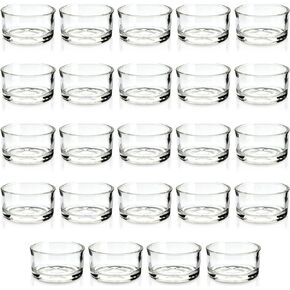Juvale 24 Pack Glass Tealight Candle Holders 1x2, for Weddings, Table Centerpieces, Parties, Home Decor