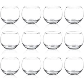 Set of 12 Clear Glass Tealight Candle Holder, 2.6'' H x 3.1'' W, Round Votive Candle Holders Bulk, Small Bowl Candle Holder for Wedding Table Centerpiece Home Decor