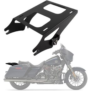 Detachable Two Up Tour Pack Pak Mounting Luggage Rack Compatible for Touring Street Glide Road King Electra Glide 2014-2022(Black)
