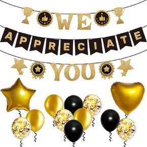 Employee Appreciation Day Banner Balloons Decorations, We Appreciate You Banner with Balloons Staff Appreciation Banner, Team Appreciation Week National Doctors Day Decorations