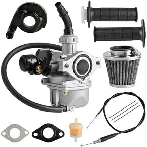 PZ19 Carburetor Throttle Cable Handle Grips and Cable Set 22 mm/0.87 in 50cc 70cc 90cc 110cc 125cc for Chinese Quad 4 Stroke ATV TaoTao Baja Go Kart Dirt Bike Pit Bike With 35mm Air Filter..