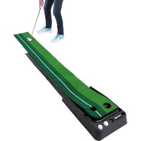 Get Out! Putting Green Golf Mat with Putting Mat, Return, and Golf Balls – Outdoor & Indoor Putting Green Putting Aid