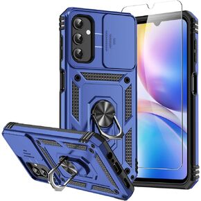 for Samsung Galaxy A14 5G Case,Galaxy A14 5G Case,with Screen Protectors and Camera Cover,[Military Grade] 16ft.Drop Tested Cover with Magnetic Kickstand Protective Case for Samsung A14 5G, Black