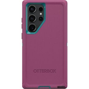 OtterBox Galaxy S23 Ultra Defender Series Case - BLACK, rugged & durable, with port protection, includes holster clip kickstand