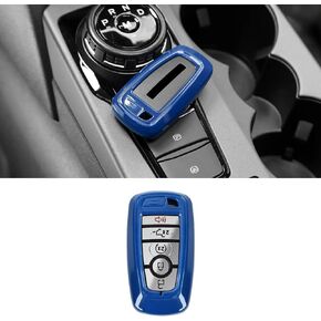 Key Fob Cover Shell, Key Case Cover Holder Protector Compatible with 2018-2023 Ford F-150 Explorer & 2021-2023 Ford Bronco & Bronco Sport, Blue