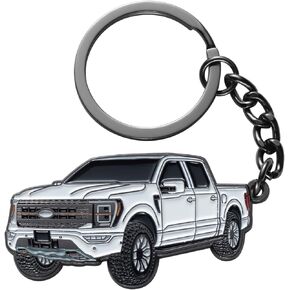 F150 Keychain for Ford F150 Accessories 2023 F-150 Key Chain Fob Cover 2022 Toy Truck Metal KeyRing Accessories Lunar Rock