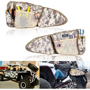 Goldfire RZR XP 1000 Accessories, RZR Door Bags sxs Storage Bag Set w/Knee Pad for 2014-2020 Polaris RZR XP Turbo Turbo S 1000 S900(Orange Piping)