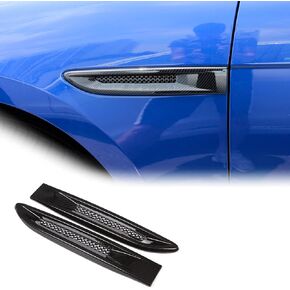 Daeiclru Side Fender Air Vent Outlet Cover Trim Fit for Jaguar XF XFL F-Pace X761 2016-2020/ Jaguar XE XEL 2015-2021, ABS Side Vent Trim Exterior Accessories (Carbon Fiber Pattern)