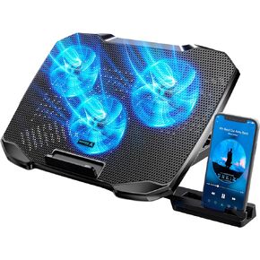 Aimzone - Gaming Laptop Cooling Pad with 3 Quiet LED Fans, Laptop Cooler Stand, Enhanced System, Height Adjustable, Ergonomic Design, 12 in-15.6 in, USB Powered