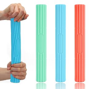 Tennis Elbow Therapy Flexible Bar, Flex Therapy Bar Strengthener, Resistance Bar for Golfers Elbow, Tendonitis, Wrist, Forearms Pain Relief(Dark-red green blue)