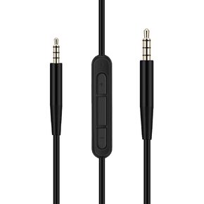 QC45 Replacement Audio Cable Cord for Bose QC25, QC35, QuietComfort 25, QuietComfort 35, On-Ear 2,OE2,OE2i, NC700, Soundlink, SoundlinkII Headphones with Inline Mic/Remote Volume Control (Black)