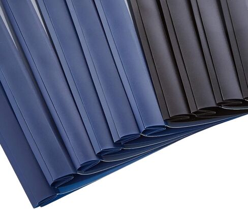 Amazon Basics Letter Size Clear Front Poly Report Cover with Metal Prong Fasteners - 25-Pack, Assorted Black and Navy in Saudi Arabia