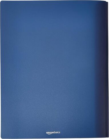 Amazon Basics Letter Size Clear Front Poly Report Cover with Metal Prong Fasteners - 25-Pack, Assorted Black and Navy in Saudi Arabia