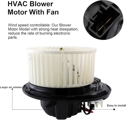 محرك منفاخ Youx Moto HVAC مع منظم - يستبدل 64119227670، 700218، PM9354، 75896 يناسب 2006 BMW 325i، 325xi، 330i، 330xi، 2007-2013 BMW 328i، 335i، 2007-2008 BMW 328xi، 33 5xi in Saudi Arabia