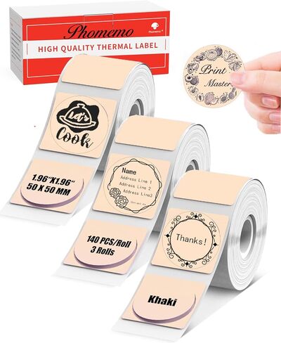 ملصق M110 Label Circle M200 لملصقات الطابعة M220 M200 M221 M120 M110S M110 - وردي/أزرق/كاكي، 1.96 بوصة، دائرة ملصقات Memoking M200 متوافقة مع ملصقات Phomemo M110 مستديرة - 140 قطعة/لفة، 3 لفات in Saudi Arabia
