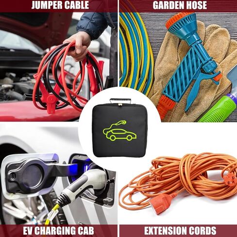 حقائب كابلات EV، تخزين كابلات شواحن EV المحمولة ومنظم لكابلات التوصيل والحبال والخراطيم، مثالية للمركبات الكهربائية، وخرطوم الصرف الصحي RV، وإكسسوارات التخييم in Kuwait