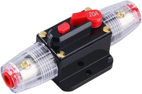 Cllena 20A Car Audio Inline Circuit Breaker Reset Switch Fuse 12V-24V DC for Car Marine Boat Automotive Audio System Protection in Saudi Arabia