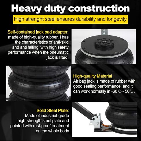 رافعة هوائية ثلاثية الأكياس 5 طن، رافعة سيارة هوائية سريعة الرفع ومقبض قابل للتعديل لإصلاح السيارة in Kuwait