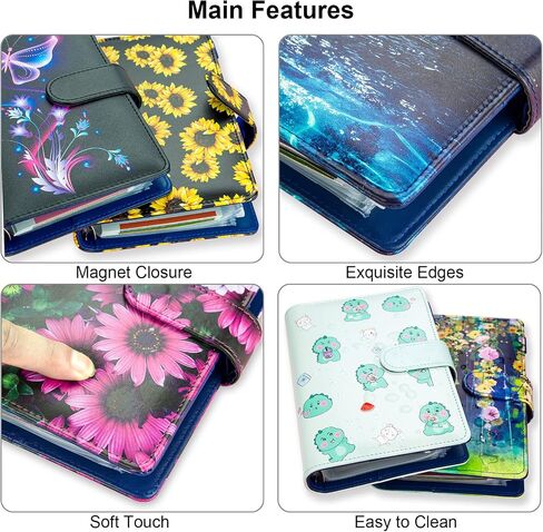 Budget Binder, A6 PU Leather Budget Binder with Zipper Envelopes, Cash Envelopes for Budgeting Money Organizer for Money Saving Planner Book Cover -Butterflies in Saudi Arabia