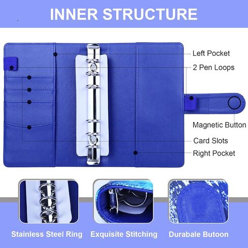 Budget Binder, A6 PU Leather Budget Binder with Zipper Envelopes, Cash Envelopes for Budgeting Money Organizer for Money Saving Planner Book Cover -Butterflies in Saudi Arabia