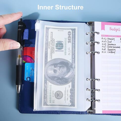 Budget Binder, A6 PU Leather Budget Binder with Zipper Envelopes, Cash Envelopes for Budgeting Money Organizer for Money Saving Planner Book Cover -Butterflies in Saudi Arabia