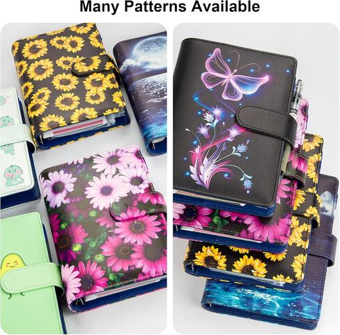 Budget Binder, A6 PU Leather Budget Binder with Zipper Envelopes, Cash Envelopes for Budgeting Money Organizer for Money Saving Planner Book Cover -Butterflies in Saudi Arabia