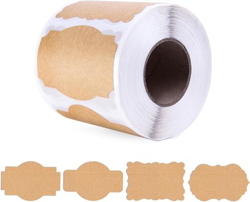 SallyFashion 2 x 3 Inch Brown Label Stickers, 300PCS Self-Adhesive Handmade Bottle All-Purpose Jar Labels for Presents Cosmetic Decoration Jars Food Craft in Saudi Arabia
