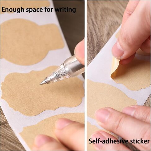 SallyFashion 2 x 3 Inch Brown Label Stickers, 300PCS Self-Adhesive Handmade Bottle All-Purpose Jar Labels for Presents Cosmetic Decoration Jars Food Craft in Saudi Arabia
