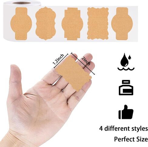 SallyFashion 2 x 3 Inch Brown Label Stickers, 300PCS Self-Adhesive Handmade Bottle All-Purpose Jar Labels for Presents Cosmetic Decoration Jars Food Craft in Saudi Arabia