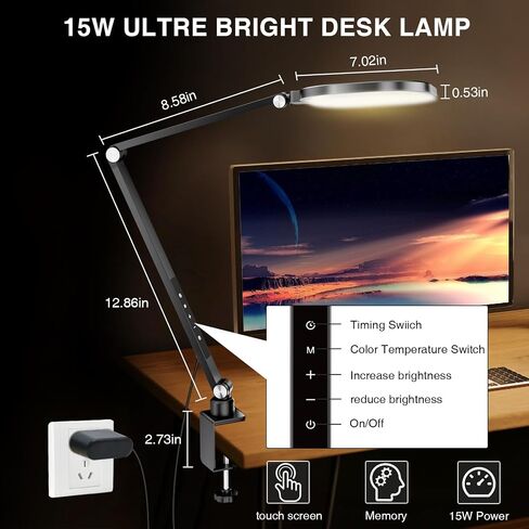 LitONES Video Conference Lighting for Computer, Zoom, Video Recording,White | 15W Desk Ring Light with C- Clamp, Swing Arm, Remote, Memory & Timer CRI 97.8, Video Lighting for Webcam,Streaming, Podcast in Saudi Arabia