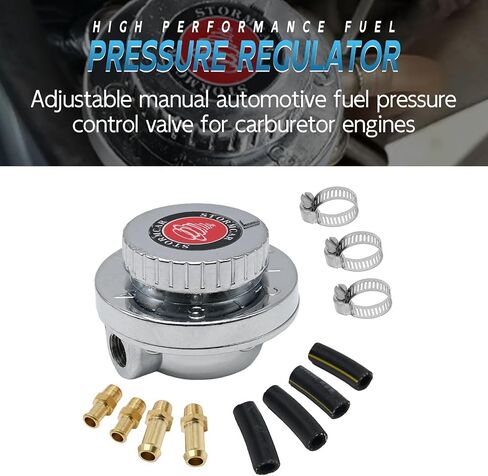 1-5 PSI Manual Adjustable Fuel Pressure Regulator Kit, Carburetor Carb Fuel Pump FPR, Automotive Fuel Pressure Control Valve for Carburettor Engines in Saudi Arabia