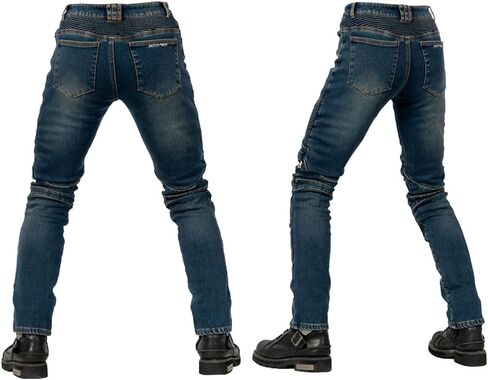 سروال دراجة نارية شتوي بالإضافة إلى جينز مخملي للدراجات النارية مقاوم للتآكل مع مدرعة قابلة للإزالة للركبة CE للرجال in Kuwait