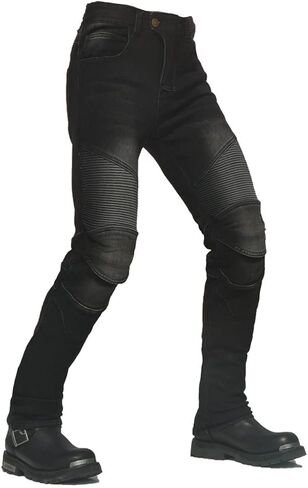Winter Motorcycle Pants Plus Velvet Motorbike Jeans Wear Resistant with CE Knee Hip Removable Armored for Men in Kuwait