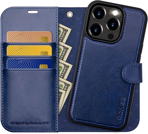 OCASE for iPhone 15 Detachable Wallet Case with Card Holder, [2 in 1] PU Leather Flip Folio Case with RFID Blocking Magnetic Stand Removable Shockproof Phone Cover for iPhone 15 6.1 Inch, Black in Kuwait