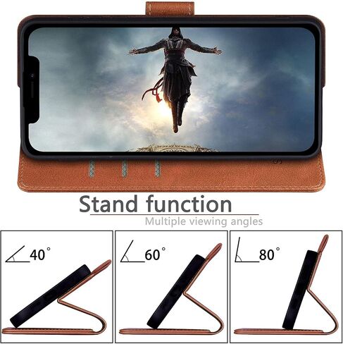 SUANPOT for iPhone 11 6.1 inch (Non 11 Pro 5.8") Leather Wallet case with RFID Blocking Credit Card Holder, Flip Book Phone case Shockproof Cover Pocket for Women Men for Apple 11 case Light Brown in Kuwait