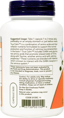 Now Foods True Calm Amino Relaxer, 90 Veg Capsules (Pack of 2) in Saudi Arabia