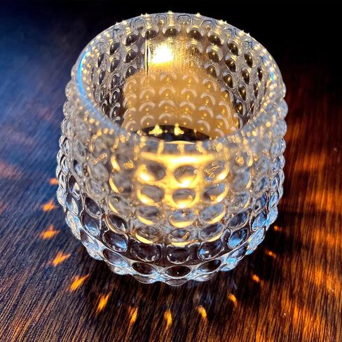 4 قطع من حاملات الشموع الزجاجية، حاملات شموع Tealight لقطع مركزية الطاولة، ديكور الزفاف وحفلة العشاء، حاملات شموع لأضواء الشاي، ديكور عيد الحب (نقطة) in Saudi Arabia