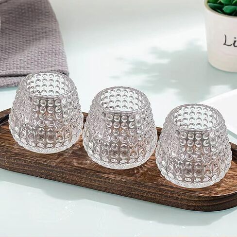4 قطع من حاملات الشموع الزجاجية، حاملات شموع Tealight لقطع مركزية الطاولة، ديكور الزفاف وحفلة العشاء، حاملات شموع لأضواء الشاي، ديكور عيد الحب (نقطة) in Saudi Arabia