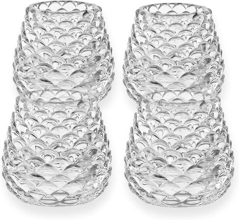 4 قطع من حاملات الشموع الزجاجية، حاملات شموع Tealight لقطع مركزية الطاولة، ديكور الزفاف وحفلة العشاء، حاملات شموع لأضواء الشاي، ديكور عيد الحب (نقطة) in Saudi Arabia