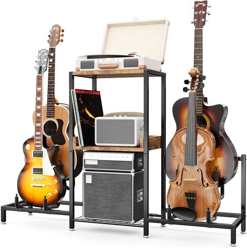 حامل جيتار، رف متعدد الوظائف من 4 طبقات للقيثارات الصوتية، موفر للمساحة in Kuwait