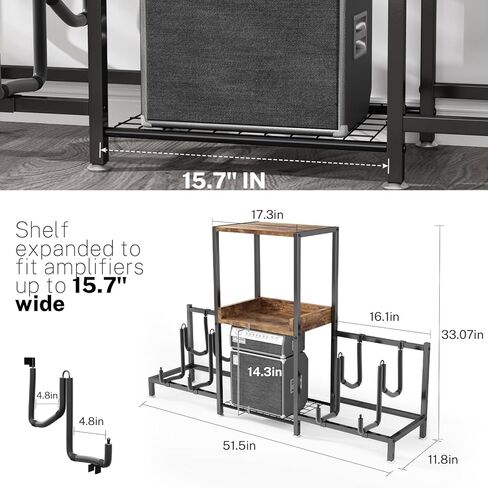 حامل جيتار، رف متعدد الوظائف من 4 طبقات للقيثارات الصوتية، موفر للمساحة in Kuwait