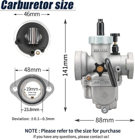 NIBBI PE19mm Carburetor for 100cc-125cc Flange Motorcycle Engine Carburetor with Carb Jets for Dirt Bike Mini Bike Yamaha Kawasaki Suzuki Apollo Dirt Bike Mini Bike TAOTAO Scooter CG125 in Saudi Arabia