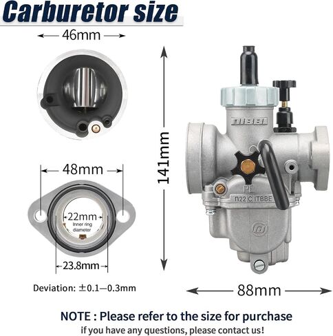 NIBBI PE19mm Carburetor for 100cc-125cc Flange Motorcycle Engine Carburetor with Carb Jets for Dirt Bike Mini Bike Yamaha Kawasaki Suzuki Apollo Dirt Bike Mini Bike TAOTAO Scooter CG125 in Saudi Arabia