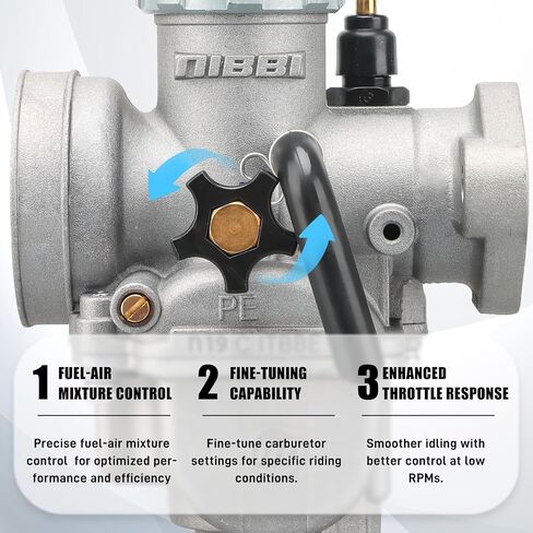 NIBBI PE19mm Carburetor for 100cc-125cc Flange Motorcycle Engine Carburetor with Carb Jets for Dirt Bike Mini Bike Yamaha Kawasaki Suzuki Apollo Dirt Bike Mini Bike TAOTAO Scooter CG125 in Saudi Arabia