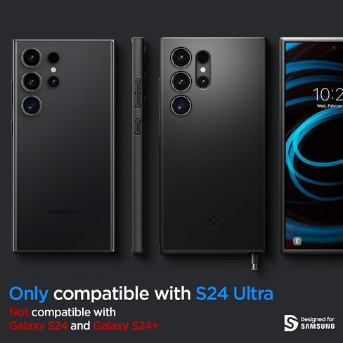 حافظة Spigen رفيعة مصممة لهاتف Galaxy S24 Ultra (2024) - أسود in Kuwait