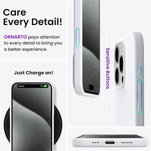 ORNARTO متوافق مع جراب iPhone 15 Pro مقاس 6.1 بوصة، غطاء مطاطي جل ناعم مغطى بالكامل بثلاث طبقات من السيليكون السائل، جراب هاتف نحيف واقٍ مقاوم للصدمات مع بطانة من الألياف الدقيقة المضادة للخدش - وردي طباشيري in Kuwait