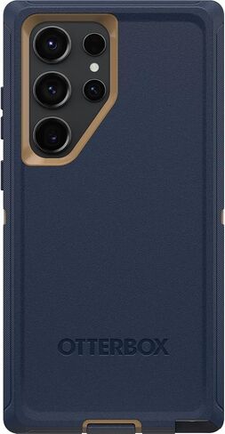 حافظة OtterBox Galaxy S23 Ultra Defender Series - سوداء، متينة ومتينة، مع حماية للمنافذ، وتتضمن مسند بمشبك الحافظة in Saudi Arabia