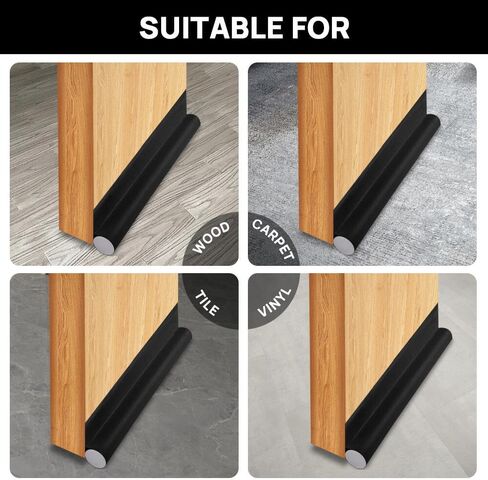 3 Pack Door Draft Stopper - 37" Adjustable Under Door Draft Stopper to Reduce Cold Air, Soundproof Door Draft Blocker for Bottom of Door Fit for Interior/Exterior Doors (White) in Saudi Arabia
