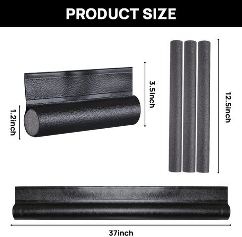 3 Pack Door Draft Stopper - 37" Adjustable Under Door Draft Stopper to Reduce Cold Air, Soundproof Door Draft Blocker for Bottom of Door Fit for Interior/Exterior Doors (White) in Saudi Arabia