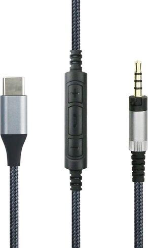 NewFantasia USB C Audio Cable Compatible with Sennheiser Momentum, Momentum 3, Momentum 2.0, HD1 Headphone, Remote Volume Mic Compatible with iPhone 15/15 Pro, Compatible with iPad 10th/Pro/Air/Mini in Saudi Arabia